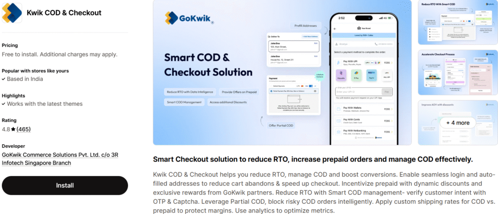 Kwik COD & Checkout